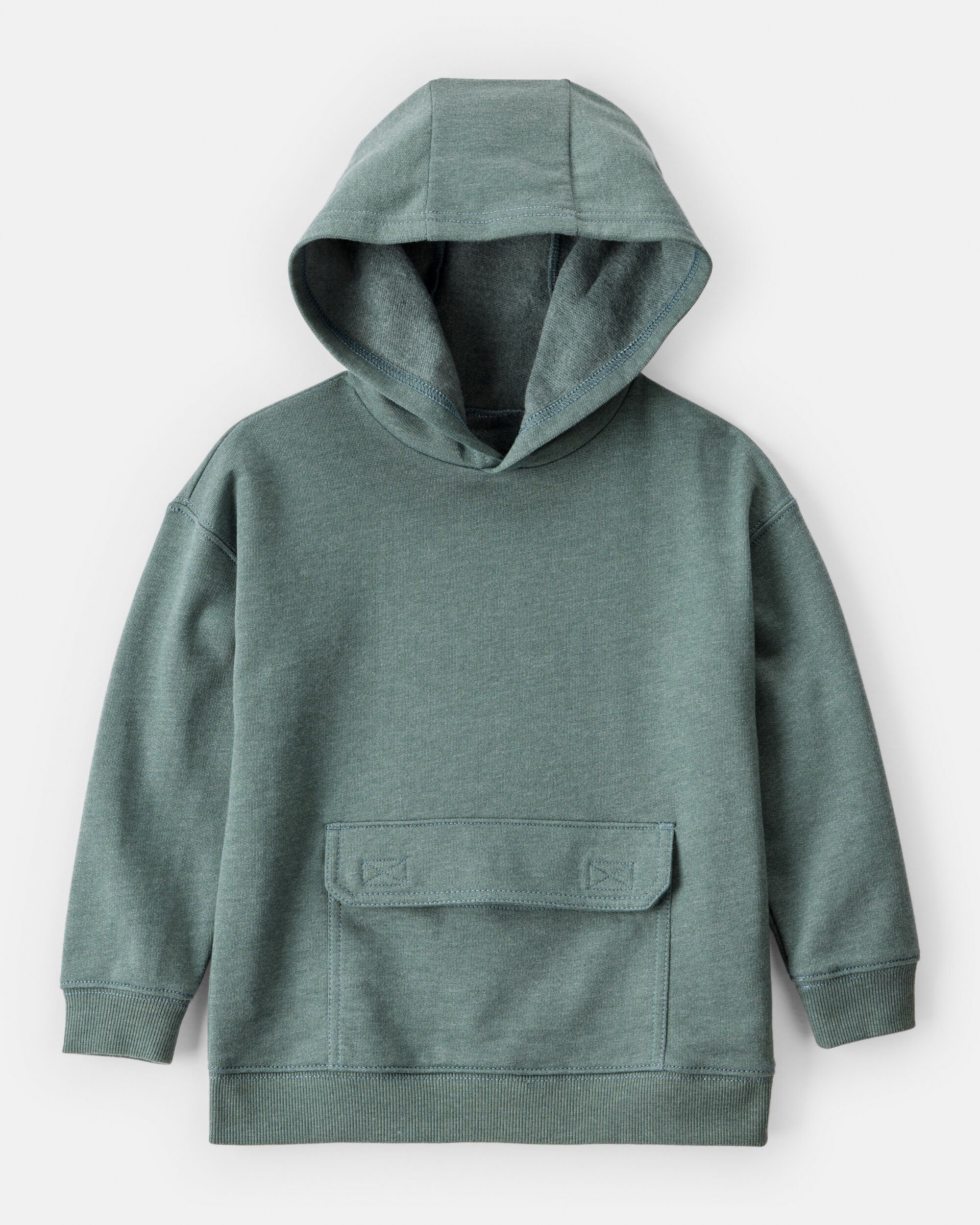 Toddler Boy Solid Fleece Long-Sleeve Hoodie - Green