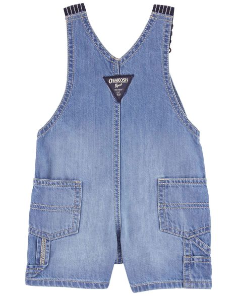 Product image 2 of Baby Denim Shortalls: Hickory Stripe Strap Remix