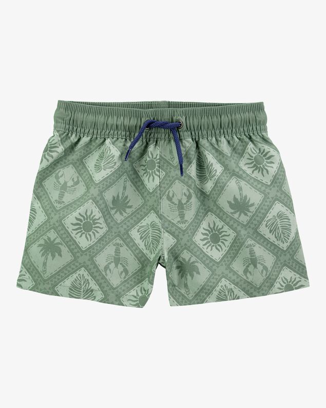Product image 1 of Toddler Boy Geometric Swim Trunks - Green