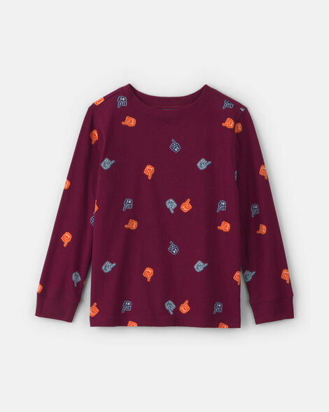 boys gameday long-sleeve t-shirt - burgundy