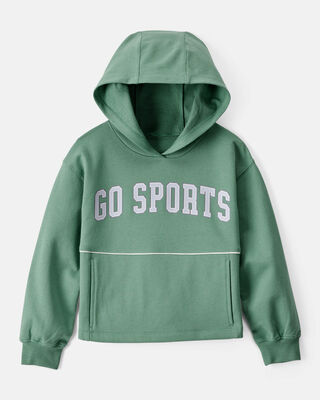 Girls Long-Sleeve Quarter-Zip Windbreaker - Green