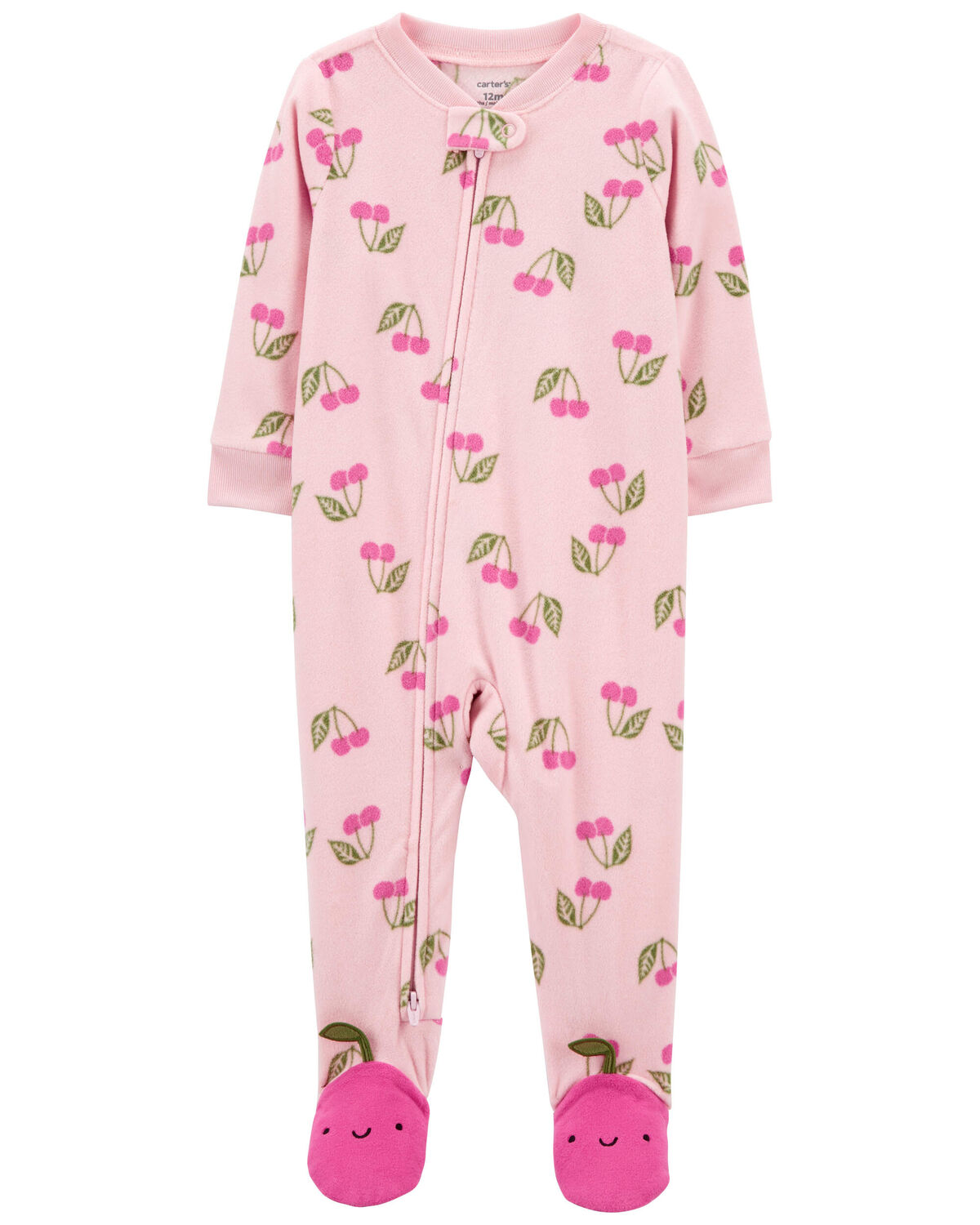Toddler 1-Piece Cherry Fleece Footie Pajamas - Carter