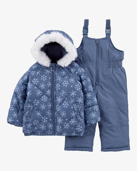  Product image 1 of Baby 2-Piece Snowflake Print Snowsuit