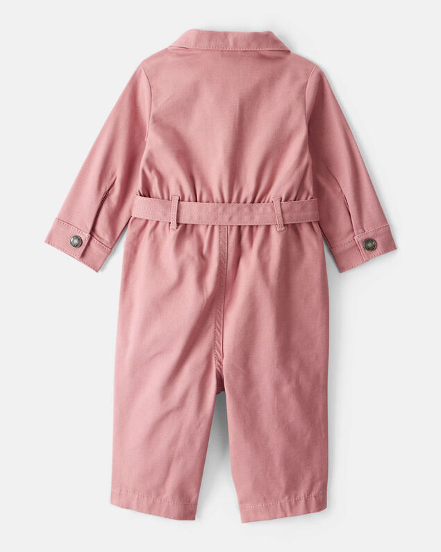 Product image 2 of Baby Girl Cotton Long-Sleeve Jumpsuit - Pink