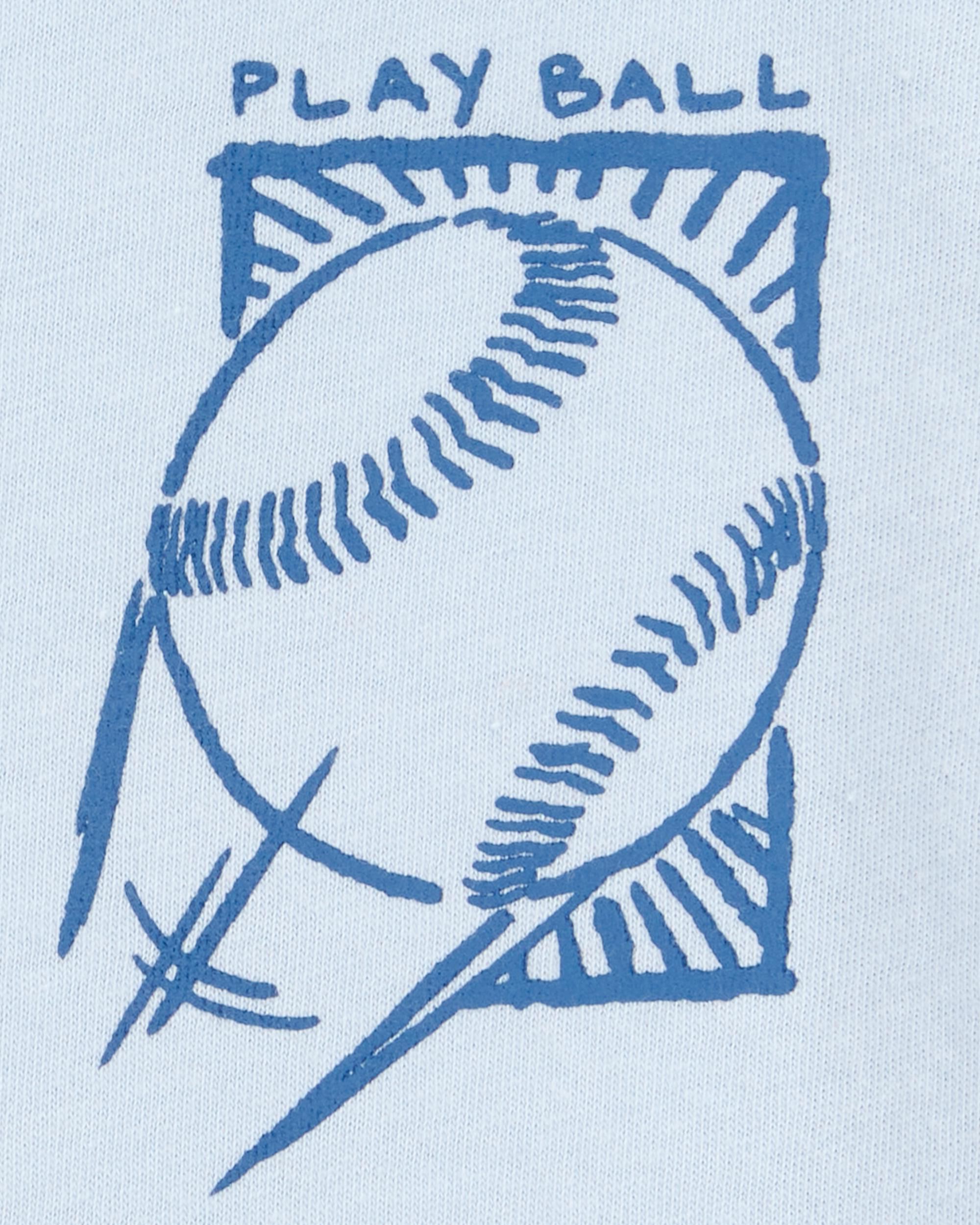 Toddler Baseball-Print Short-Sleeve Graphic Tee - Blue
