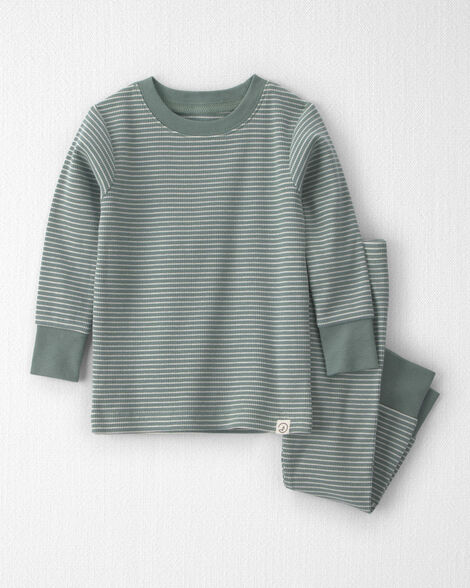 Baby 2-Piece Organic Cotton Ribbed Pajamas in Stripes