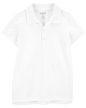 Kid White Piqué Polo Shirt
