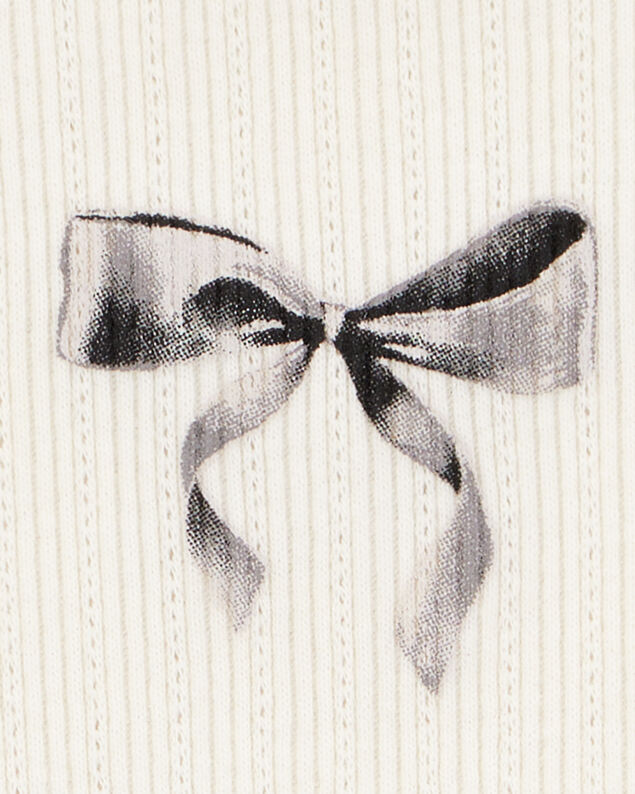Product image 2 of Kid Bow Pointelle Baby Tee - White