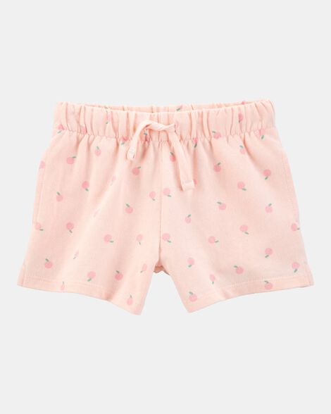 toddler girl pull-on french terry shorts - pink