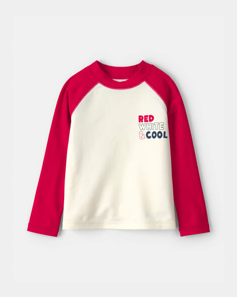 toddler boy 'red white & cool' rashguard - red/white