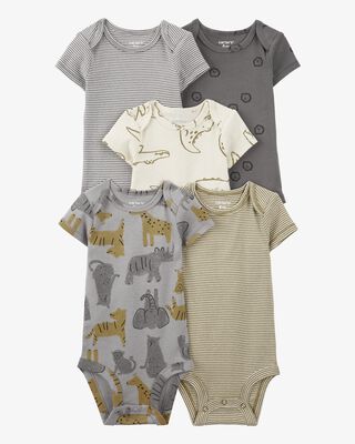 Product image 1 of Baby Boy 5-Pack Striped Alligator Short-Sleeve Bodysuits