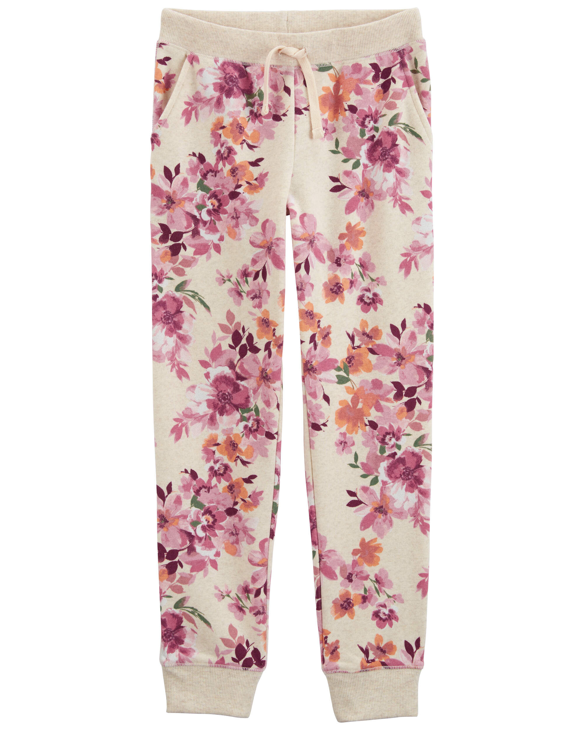 Kid Floral Print Fleece Joggers - OshKosh | Carter's
