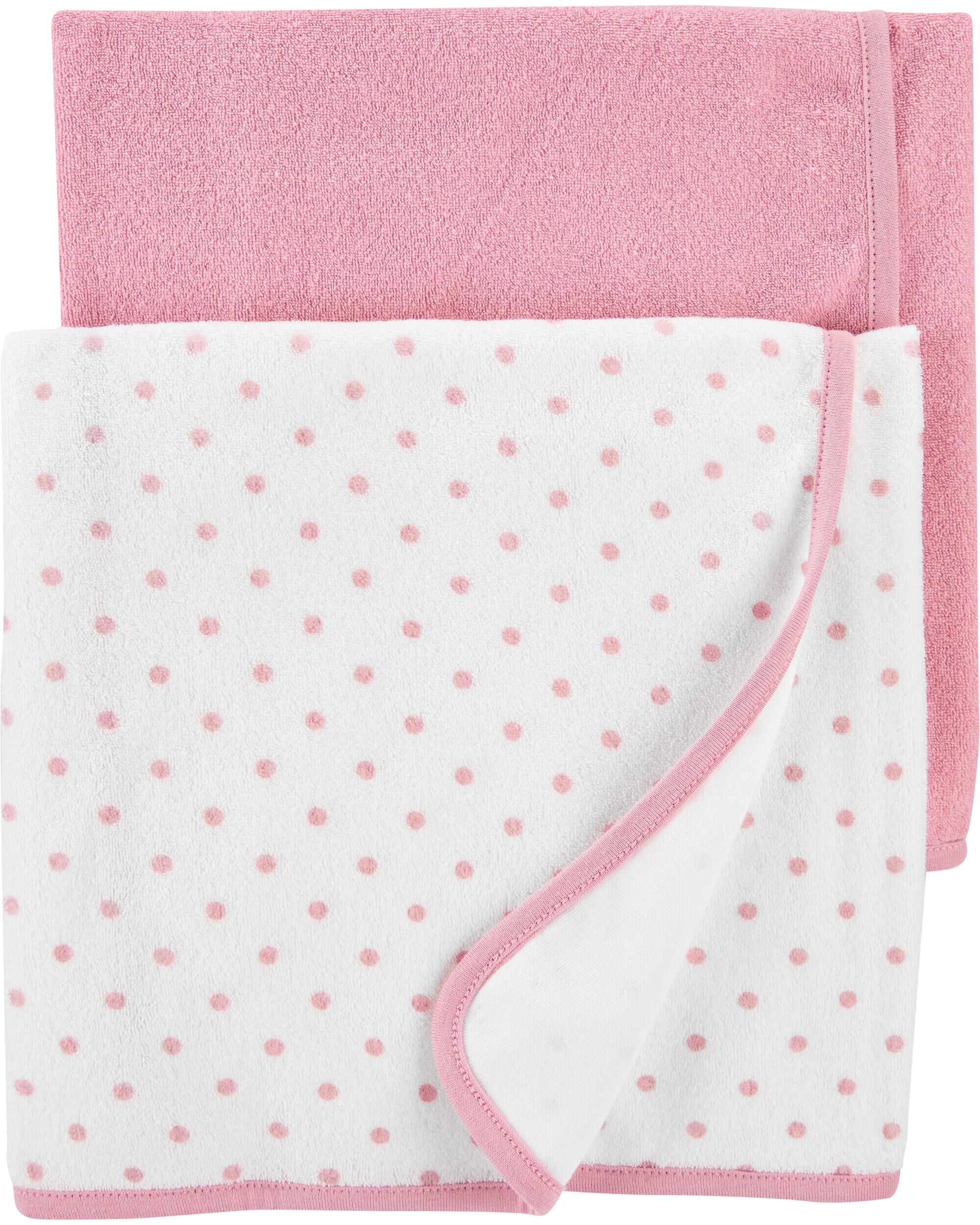 carter's pink and white polka dot blanket