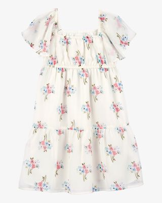 Product image 1 of Kid Floral Tiered Short-Sleeve Dress
