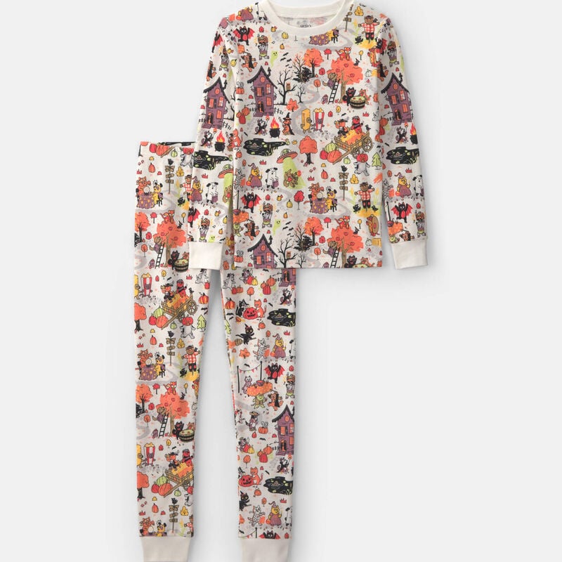 Kids 2-Piece Halloween Scavenger Hunt 100% Cotton Snug Fit Pajama Set