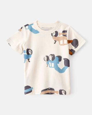 Product image 1 of Baby Boy Construction Print Short-Sleeve Tee - Cream