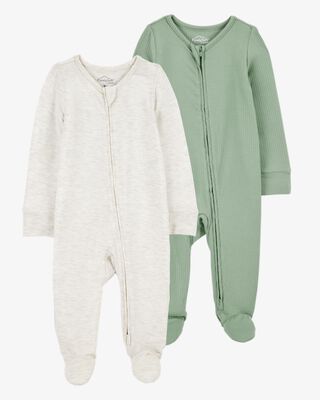 Product image 1 of Baby 2-Pack Zip-Up PurelySoft Sleep & Play Pajamas
