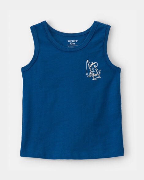 baby boy shark tank top - navy blue
