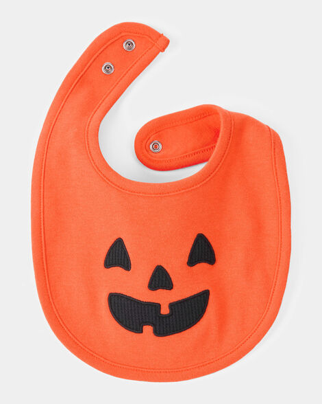  Product image 2 of Baby Halloween Jack-O-Lantern Pumpkin Bib - Orange