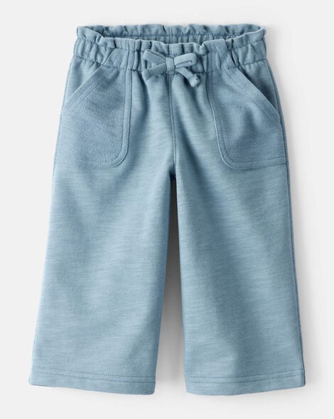 Product image 1 of Baby Girl 100% Cotton Wide-Leg Pants - Blue
