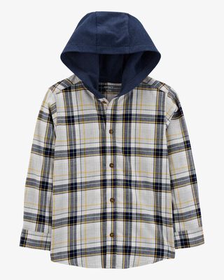 Product image 2 of Kid Plaid Hooded Button-Down Shirt