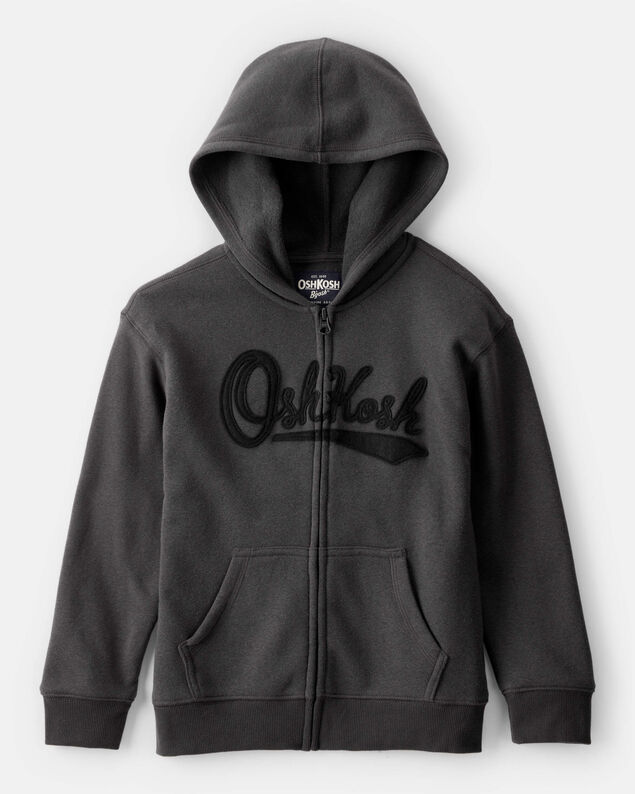 Product image 1 of Boys OshKosh Fleece Logo Zip Jacket - Black