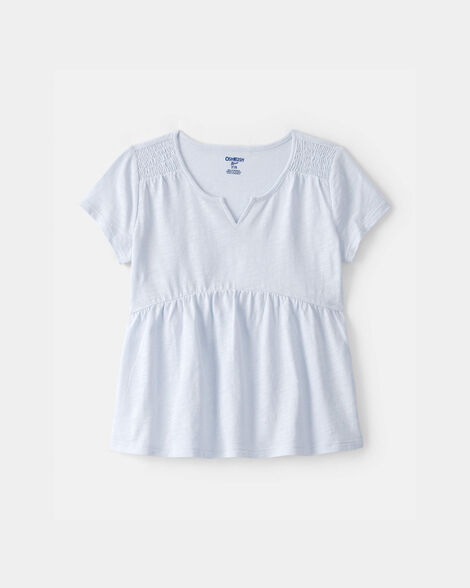 Girls Peplum Short-Sleeve Top - Blue
