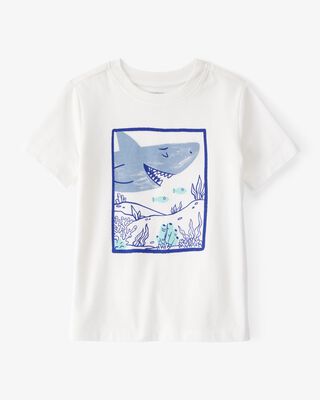 Product image 1 of Toddler Shark Short-Sleeve Graphic Tee - Ivory