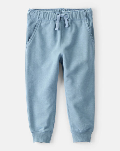 toddler boy daydream fleece cotton jogger - blue