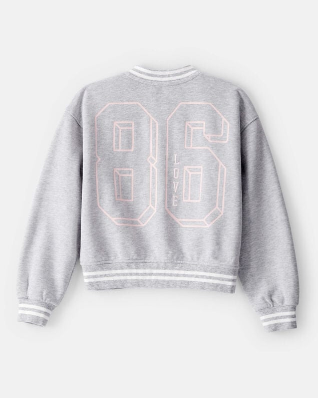 Product image 2 of Kid 1986 Heart Varsity Jacket - Grey