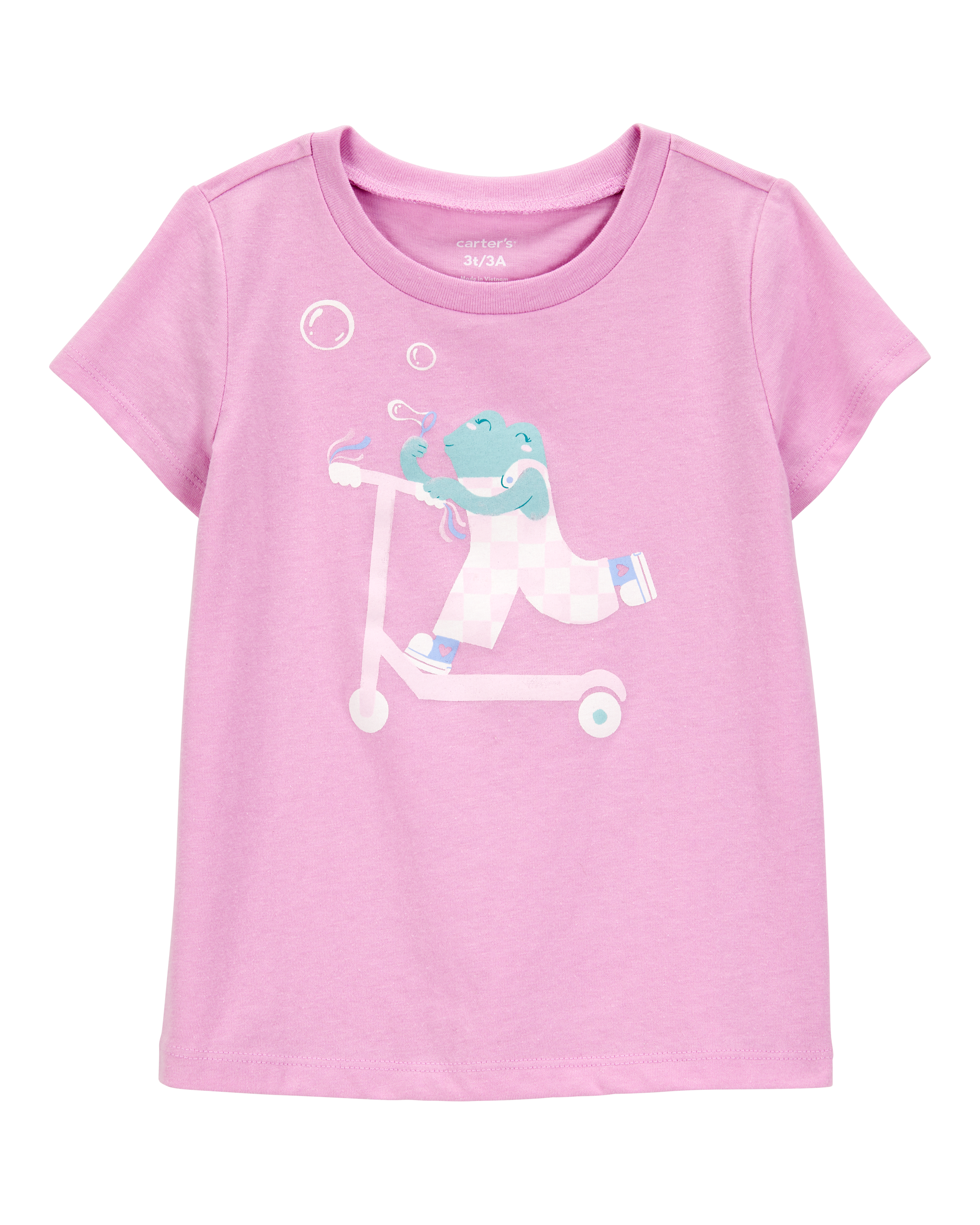 Toddler Girl Scooter Frog Short-Sleeve Graphic Tee - Pink