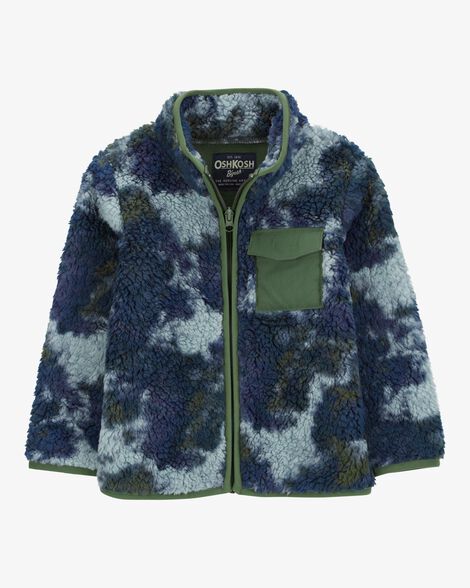  Product image 1 of Toddler Tie Dye Fleece Knit Jacket - Navy
