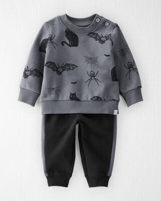 Baby Organic Cotton Sleep & Play Pajamas in Spooky Creatures Print