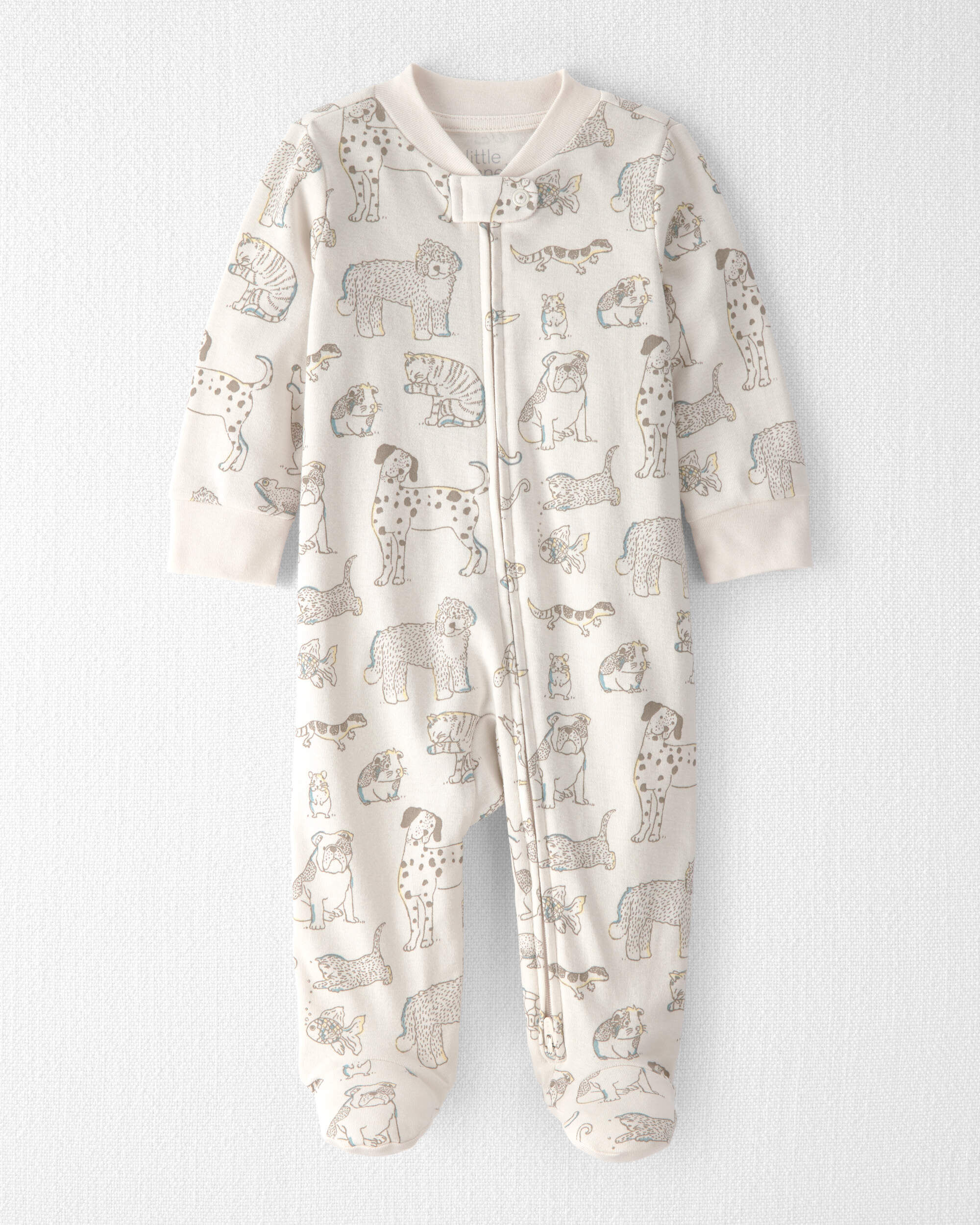 Little Planet Baby Organic Cotton Sleep & Play Pajama in Pet Print 3M Pets