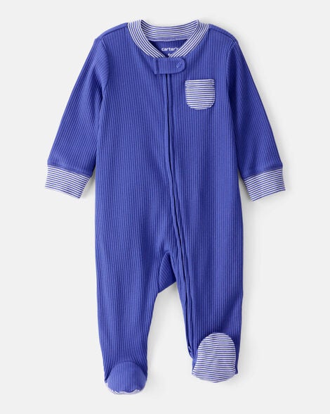  Product image 2 of Baby Striped 2-Way Zip Sleep & Play Pajamas