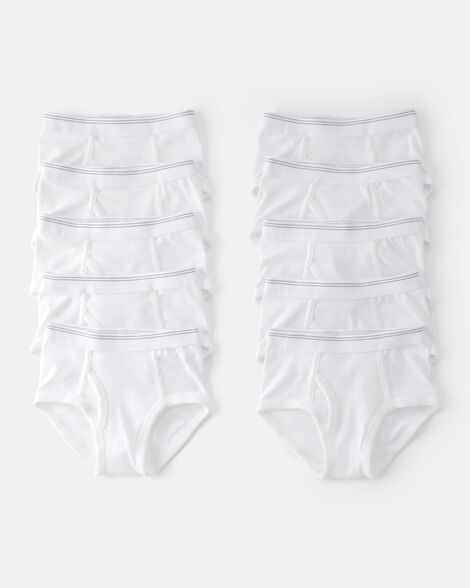 boys 10-pack brief underwear - white
