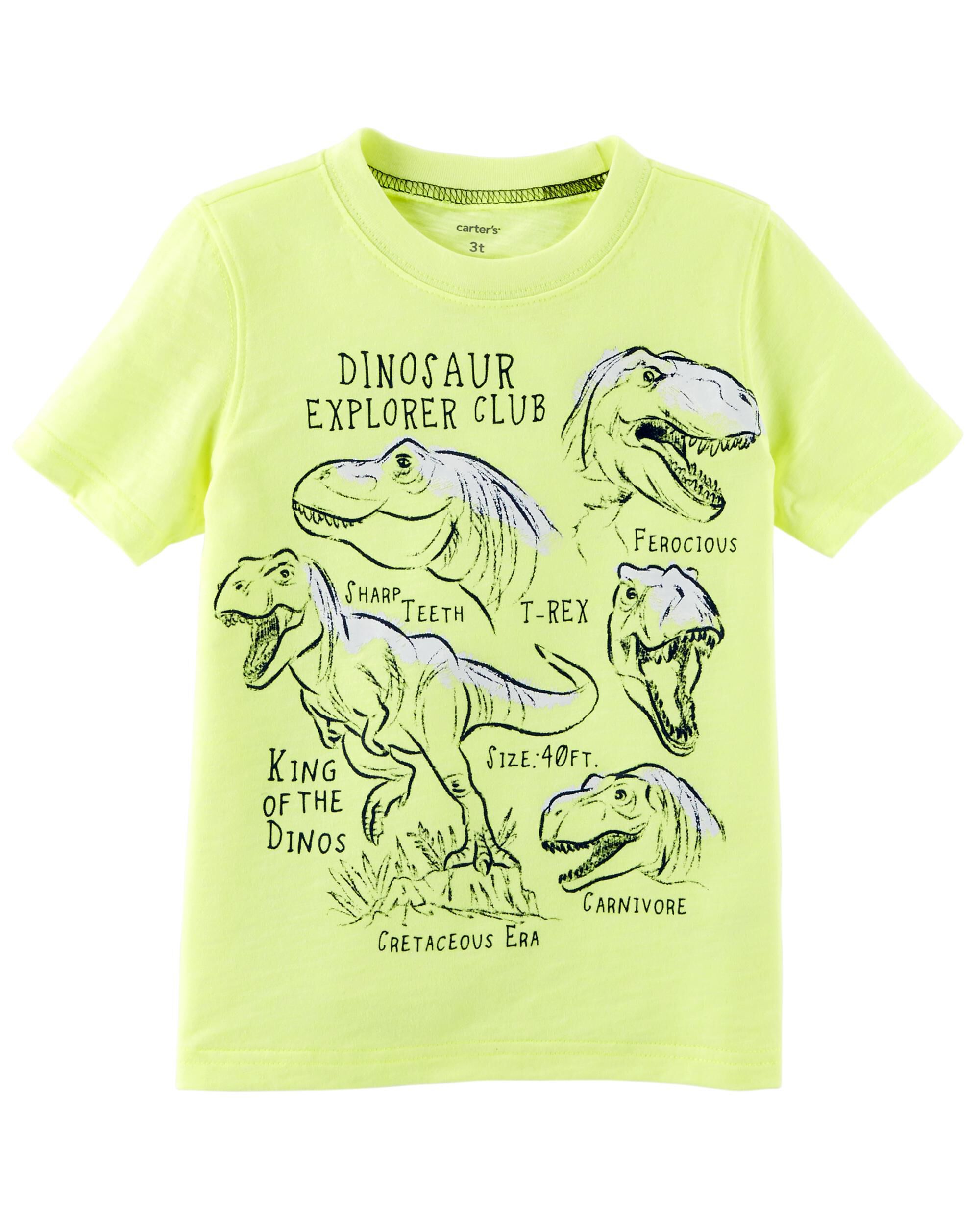 Neon explorer dinosaur slub jersey tee