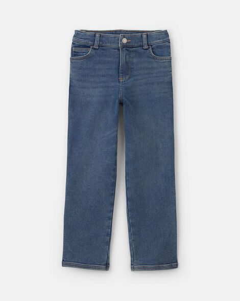 Boys Fleece-Lined Relaxed Jeans - Dark Wash