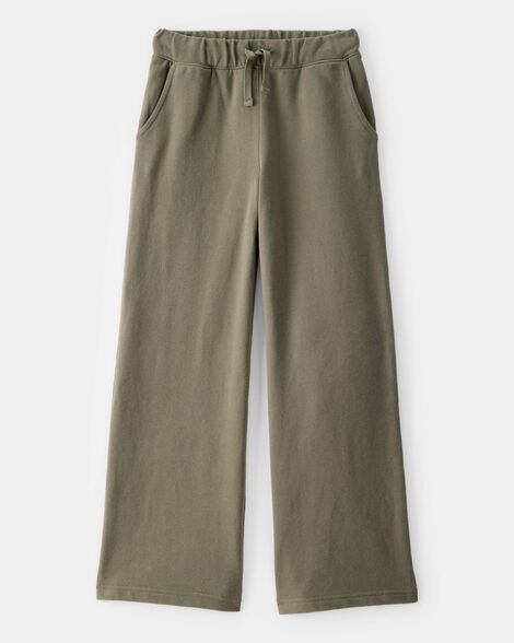 Kid French Terry Drawstring Pants - Olive