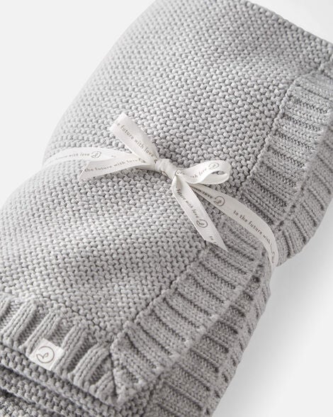  Product image 2 of Baby Organic Cotton Textured Knit Blanket in Gray