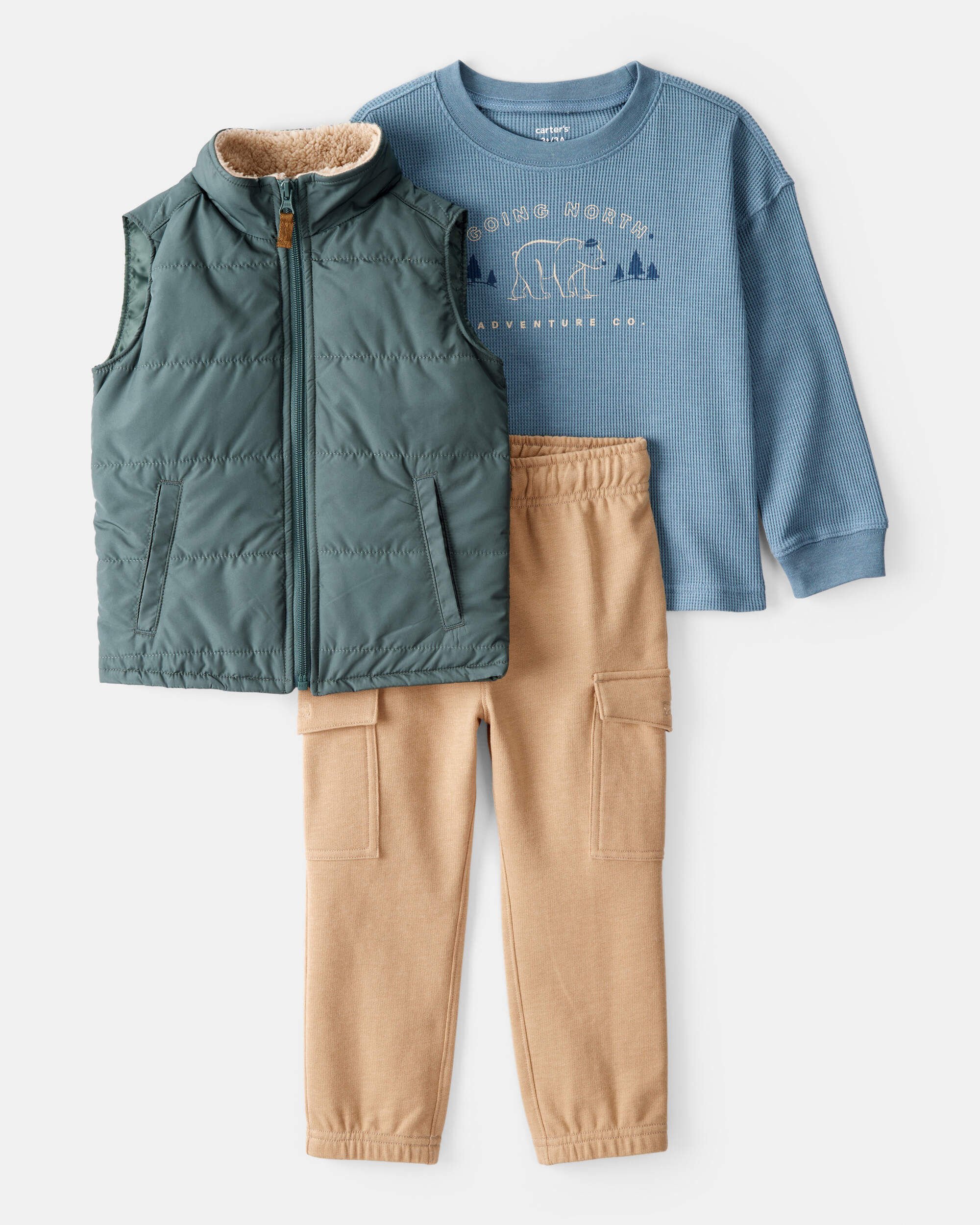Toddler Boy 3-Piece Vest Outfit Set
