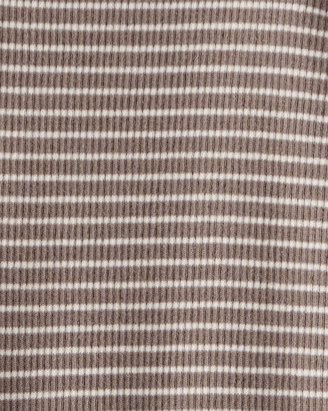 Baby Organic Cotton Sleep & Play in Brown Stripes
