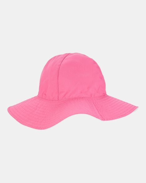 toddler girl reversible solid swim hat - pink/white