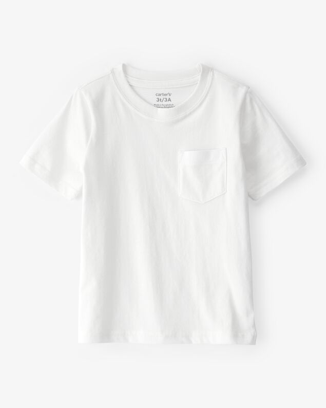 Product image 1 of Toddler Solid Short-Sleeve Pocket Tee - White