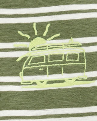 Product image 2 of Baby Sun Striped Cotton Short-Sleeve Tee - Green
