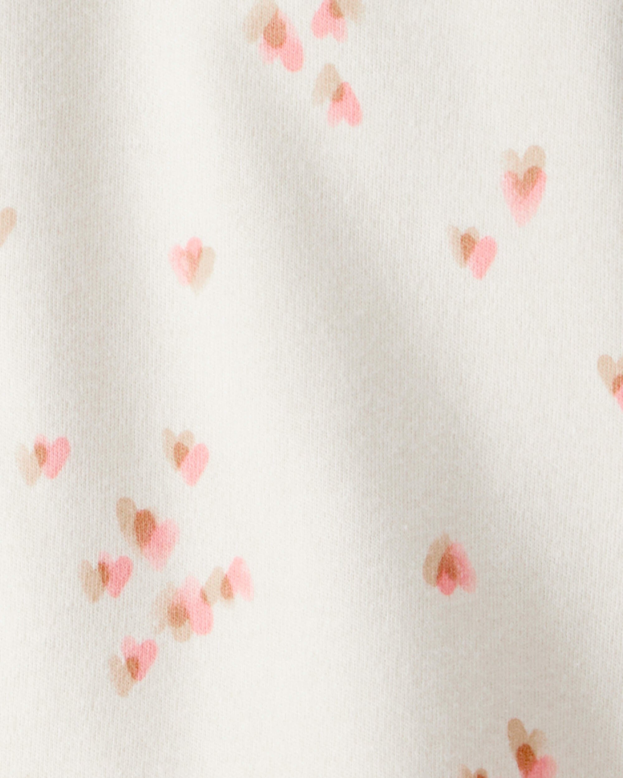 Toddler Girl Heart Print Long-Sleeve Flannel - Cream