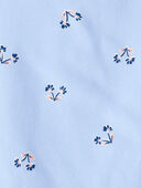Blue - Toddler 2-Piece Floral Flutter-Sleeve Pajamas - Blue, Selected