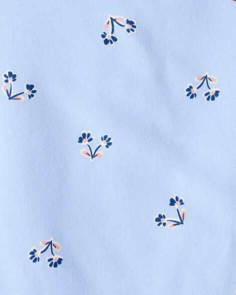 Product image 2 of Toddler 2-Piece Floral Flutter-Sleeve Pajamas - Blue