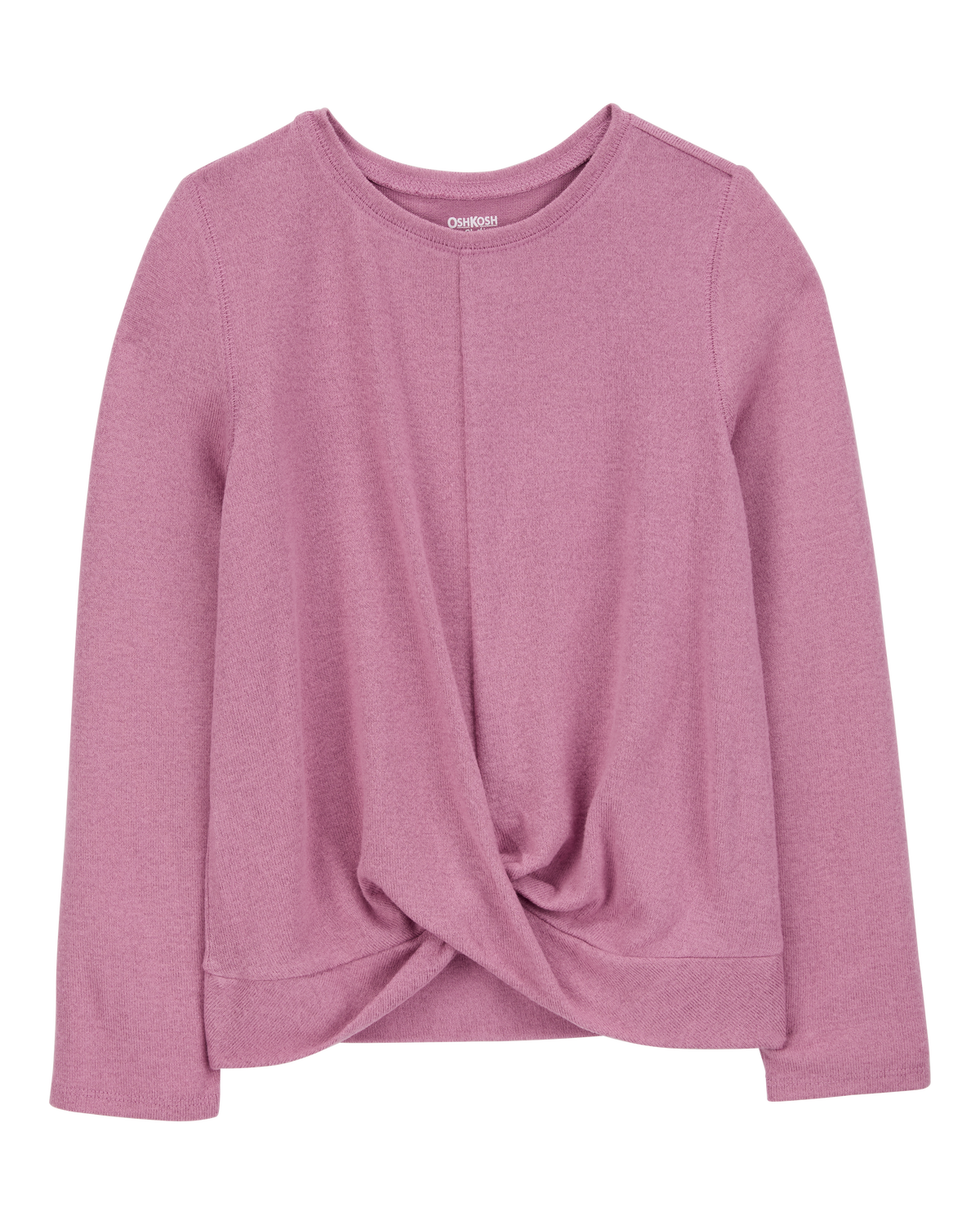 Kid Twist-Front Long-Sleeve Fashion Top - Pink