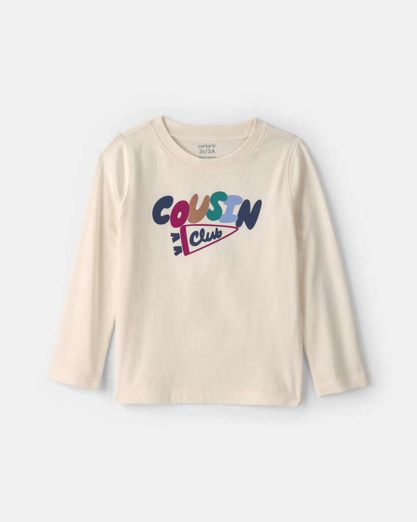 Carter's toddler 'cousin club' long-sleeve graphic tee 2T Cream